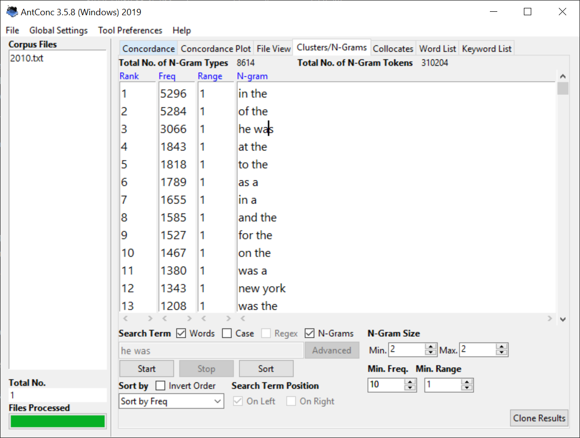 Antconc Common Tuples